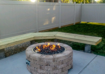 Custom Fire Pit with Black Glass Fire Crystals