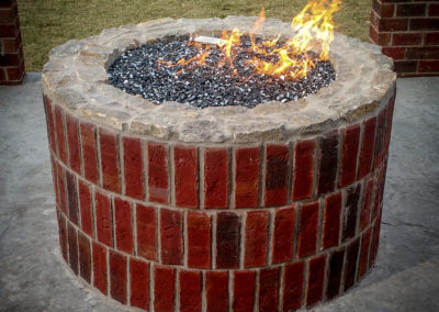 Brick Fire Pit with Fire Crystals