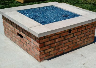 Gas Fire Pit with Fire Glass Crystals